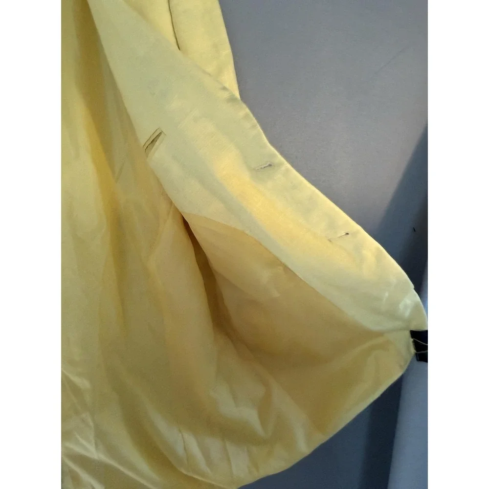 John Blair Blazer Sport Coat Mens 42R Yellow Linen Blend Summer Casual Jacket